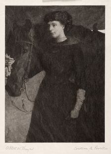 The Lady and Horse, 1887. Creator: Caroline Amelia Powell (American, 1852-1935)