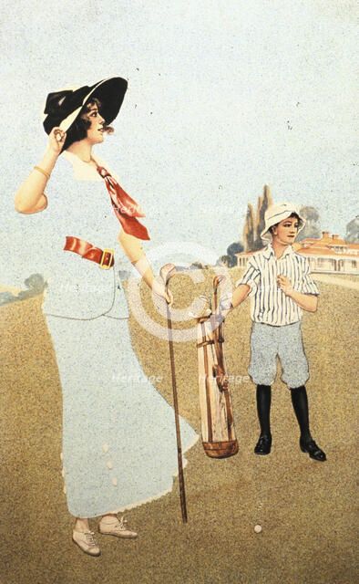 'The Lady and the Caddy', American, 1913. Artist: Sunfit and Co