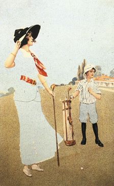 The Lady and the Caddy American, 1913. Artist: Sunfit and Co