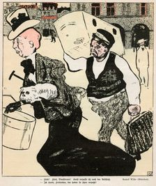 The Lady and the Porter 1898. Creator: Rudolf Wilke