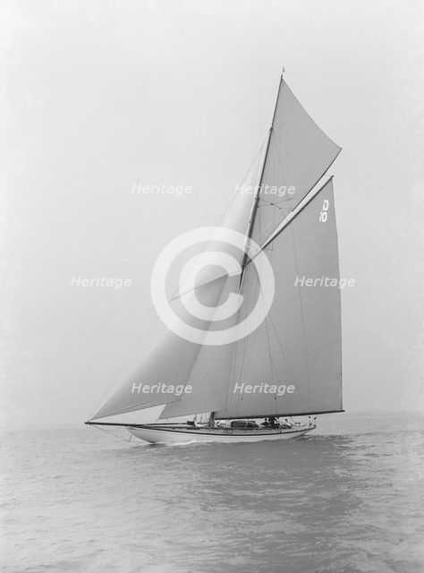 'The Lady Anne' sailing close-hauled, 1914. Creator: Kirk & Sons of Cowes.