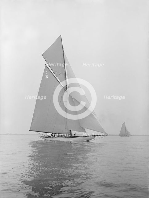 'The Lady Anne' sailing in gentle breeze, 1913. Creator: Kirk & Sons of Cowes.