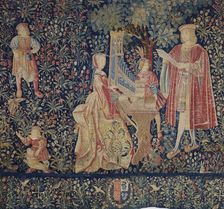 The Lady at the Organ. Tapestry, Early16th century. Creator: Anonymous master
