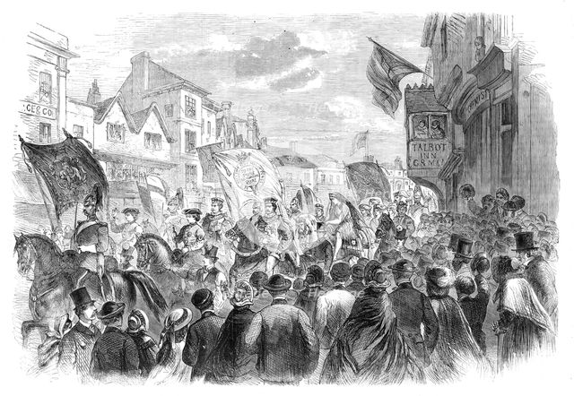 The Lady Godiva procession at Coventry, 1862. Creator: Unknown.