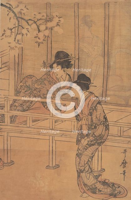 The Lady of Rokujo being Visited by the Princess Aoi, ca. 1805. Creator: Kitagawa Utamaro.