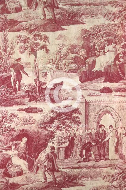 The Lady of the Lake (Furnishing Fabric), Mulhouse, c. 1820. Creator: Unknown.