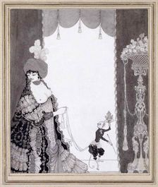 The Lady with the Monkey, 1897. Creator: Beardsley, Aubrey
