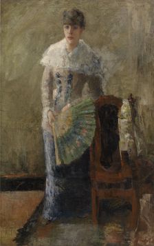 The Lady with a Fan, c1880. Creator: James Ensor