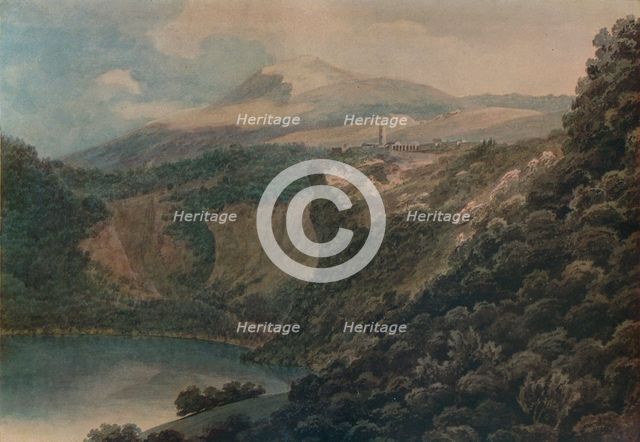'The Lake and Town of Nemi', 1778. Artist: John Robert Cozens.