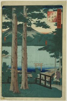 The Lake at Chuzenji in Shimotsuke Province (Shimotsuke Chuzenji kosui), from the series "..., 1860. Creator: Utagawa Hiroshige II