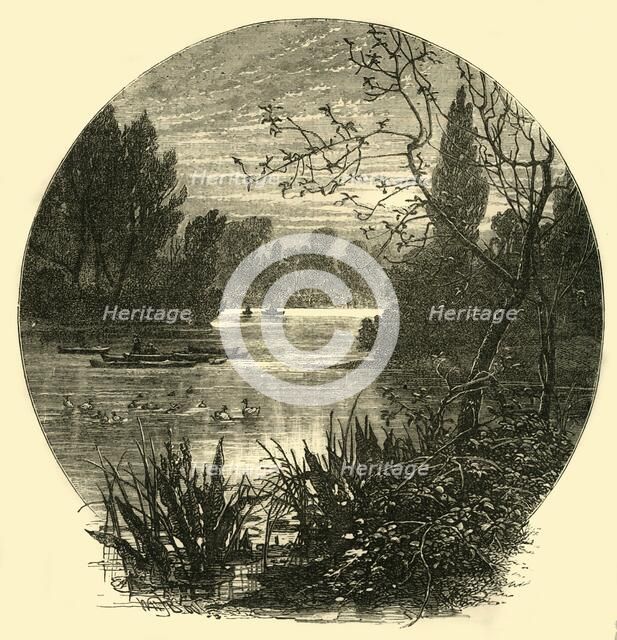 'The Lake, Battersea Park', (c1878). Creator: Unknown.