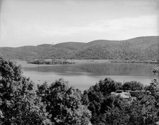 The Lake from upper cottage, Rogers Rock, Lake George, N.Y., between 1900 and 1910. Creator: William H. Jackson