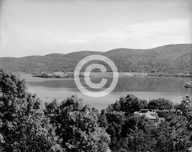The Lake from upper cottage, Rogers' Rock, Lake George, N.Y., between 1900 and 1910. Creator: William H. Jackson.