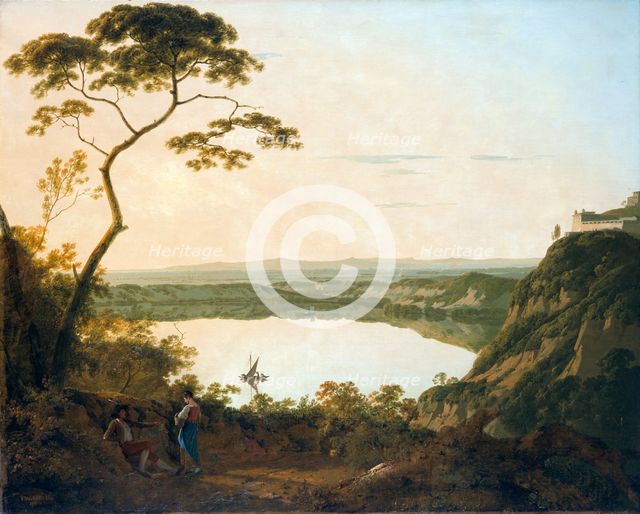 'The lake of Albano', 1790. Creator: Joseph Wright of Derby.