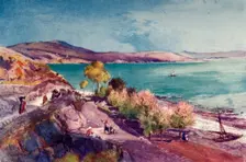The Lake of Galilee, Looking North from Tiberias 1902. Creator: John Fulleylove