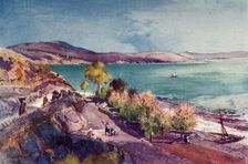 The Lake of Galilee, Looking North from Tiberias 1902. Creator: John Fulleylove