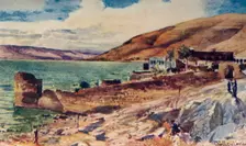 The Lake of Galilee, Looking South from Tiberias 1902. Creator: John Fulleylove