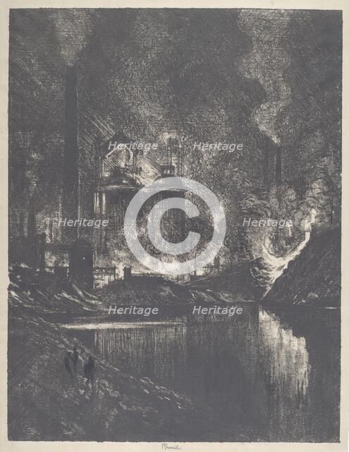 The Lake of Fire, Charleroi, 1911. Creator: Joseph Pennell.