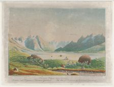 The lake of Kuggsuak at Tasermiut, Greenland, 1863. Creator: Lars Møller