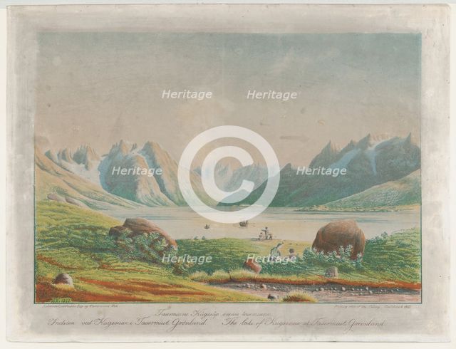 The lake of Kuggsuak at Tasermiut, Greenland, 1863. Creator: Lars Møller.
