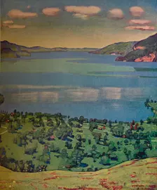 The Lake of Thun, from Leissigen c1910. Artist: Ferdinand Hodler