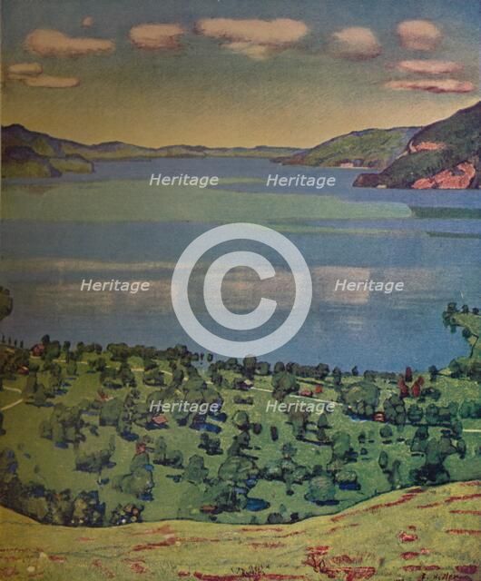 'The Lake of Thun, from Leissigen', c1910.  Artist: Ferdinand Hodler.