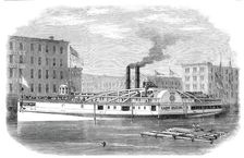 The lake steamer "Lady Elgin", as she lay at her wharf at Chicago on the day before she..., 1860. Creator: Unknown