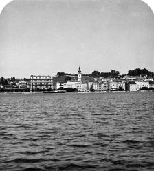 The lakefront at Gmunden, Salzkammergut, Austria, c1900s.Artist: Wurthle & Sons