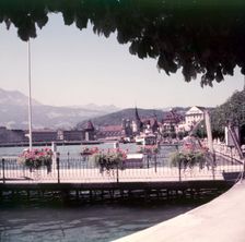 The lakeside, Lucerne, Switzerland, c1955. Creator: Arthur Charles Kirby Ware