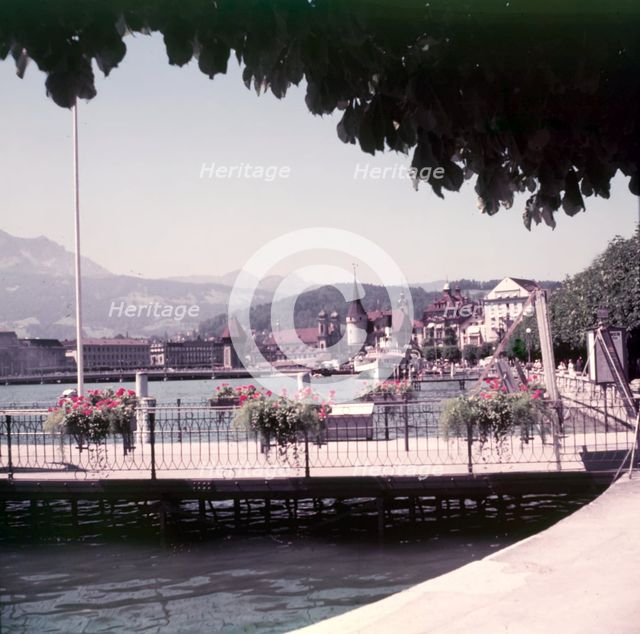 The lakeside, Lucerne, Switzerland, c1955.  Creator: Arthur Charles Kirby Ware.