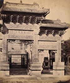 The Lama Temple, near Beijing, China: an entrance building. Creator: Felice Beato