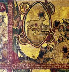 The Lamb, holding the book of the Seven Seals, adored by the Elders, 14th-15th century. Artist: Master Bertram of Hamburg