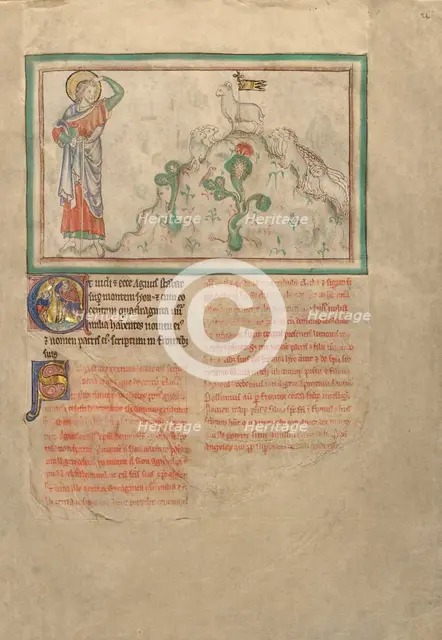 The Lamb on Mount Sion; Dyson Perrins Apocalypse, about 1255-1260. Creator: Unknown.