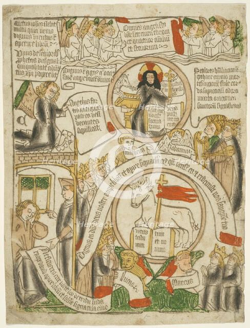 The Lamb Receiving the Sealed Book, folio C from The Apocalypse, 1460/70. Creator: Unknown.