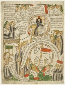 The Lamb Receiving the Sealed Book, folio C from The Apocalypse, 1460/70. Creator: Unknown