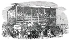 The Lambeth Election - the Hustings on Kennington Common, 1850. Creator: Unknown