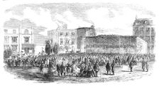 The Lambeth Election: the Hustings at Kennington, 1857. Creator: Unknown