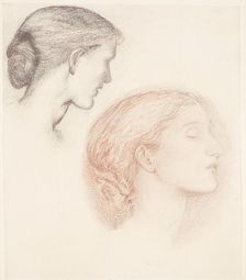 The Lament - Study of Two Female Heads, 1865-66. Creator: Sir Edward Coley Burne-Jones