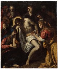 The Lamentation over Christ late 16th or early 17th century. Artist: Leandro Bassano