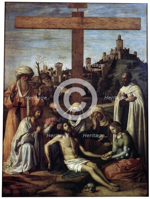 'The Lamentation over Christ with a Carmelite Monk', c1510. Creator: Giovanni Battista Cima da Conegliano.