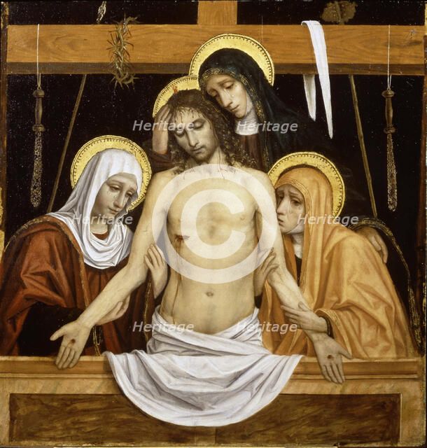 The Lamentation over Christ with the three Marys (Polittico di san Bartolomeo), 1515-1520. Creator: Bergognone, Ambrogio (1453-1523).