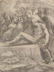 The lamentation over the dead Christ, ca. 1545-50. Creator: Andrea Schiavone