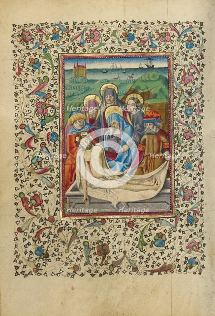 The Lamentation and The Entombment; Book of Hours, about 1460. Creator: Unknown.