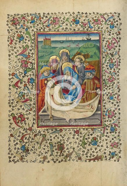 The Lamentation and The Entombment; Book of Hours, about 1460. Creator: Unknown.