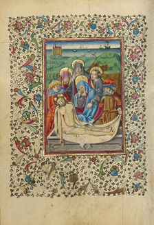 The Lamentation and The Entombment; Book of Hours, about 1460. Creator: Unknown