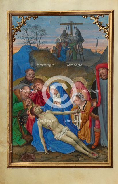 The Lamentation; Prayer Book of Cardinal Albrecht of Brandenburg, about 1525-1530. Creator: Simon Bening.