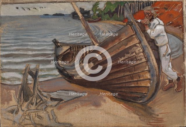 The Lamenting Boat, 1906. Creator: Akseli Gallen-Kallela.