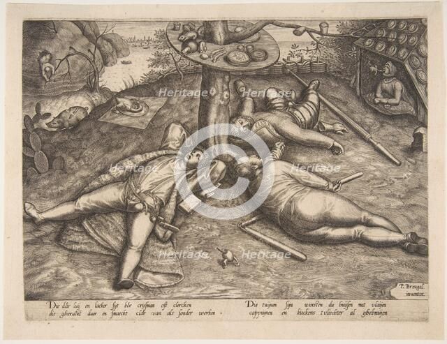 The Land of Cockaigne, after 1570?. Creator: Attributed to Pieter van der Heyden (Netherlandish, ca. 1525-1569).