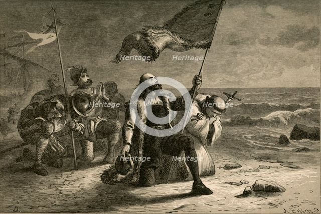'The Landing of Columbus', (1877). Creator: Albert Bobbett.