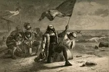 The Landing of Columbus (1877). Creator: Albert Bobbett